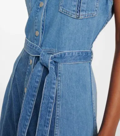 AG Jeans Belted paneled denim midi dress | Thumbnail 5 AG Jeans Belted paneled denim midi dress | Thumbnail 5
