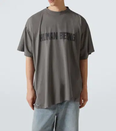 Balenciaga Distressed cotton jersey T-shirt | Thumbnail 2