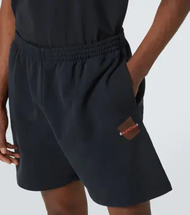 Balenciaga Logo cotton fleece shorts | Thumbnail 2