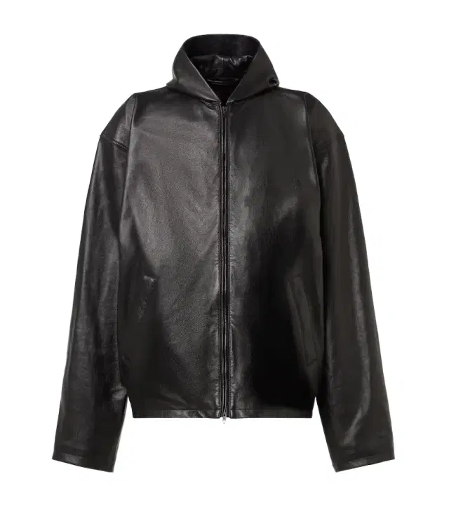 Hooded leather blouson