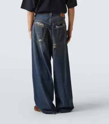 Balenciaga Distressed mid-rise wide-leg jeans | Thumbnail 3