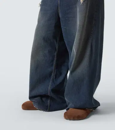 Balenciaga Distressed mid-rise wide-leg jeans | Thumbnail 4