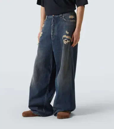 Balenciaga Distressed mid-rise wide-leg jeans | Thumbnail 6