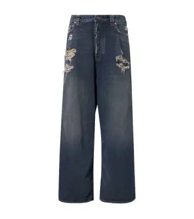 Balenciaga Distressed mid-rise wide-leg jeans | Thumbnail 1
