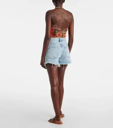 Frame The Hang mid-rise denim shorts | Thumbnail 2