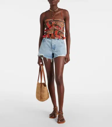 Frame The Hang mid-rise denim shorts | Thumbnail 5