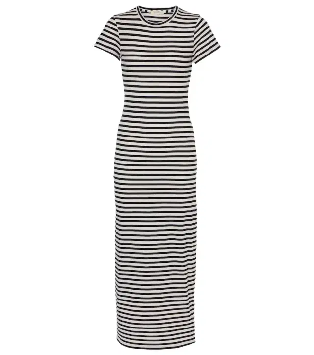 Nili Lotan Striped cotton jersey maxi dress