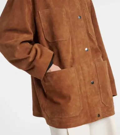 Nour Hammour Barn leather-trimmed suede jacket | Thumbnail 2