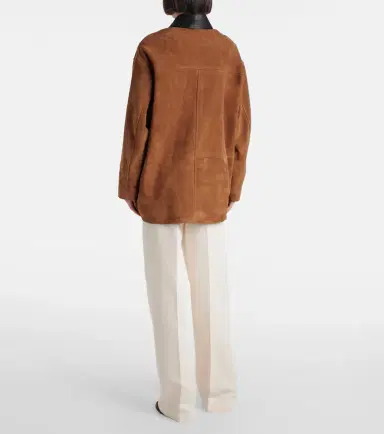Nour Hammour Barn leather-trimmed suede jacket | Thumbnail 3