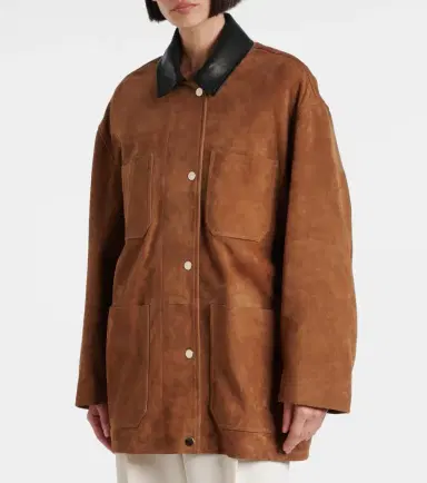 Nour Hammour Barn leather-trimmed suede jacket | Thumbnail 4