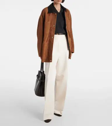 Nour Hammour Barn leather-trimmed suede jacket | Thumbnail 5