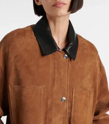 Nour Hammour Barn leather-trimmed suede jacket | Thumbnail 6