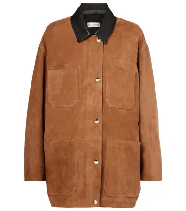 Nour Hammour Barn leather-trimmed suede jacket | Thumbnail 1