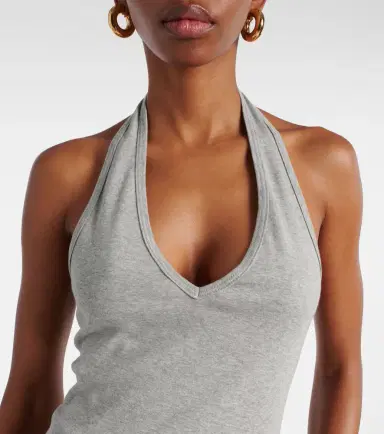 Nili Lotan Britt halterneck cotton jersey top | Thumbnail 4