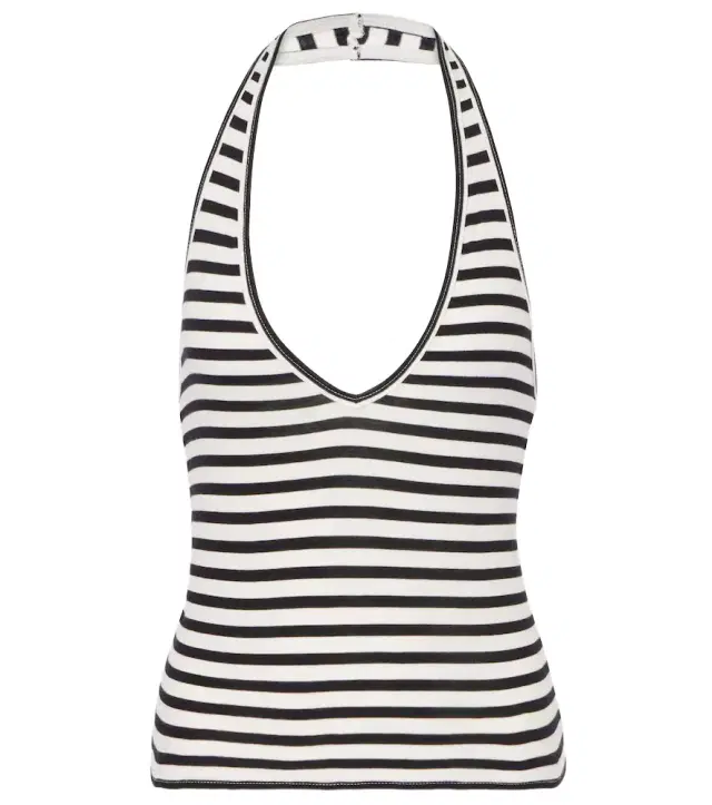 Britt halterneck cotton jersey top