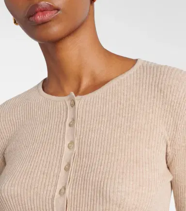 Staud Macaw cotton and cashmere Henley shirt | Thumbnail 4