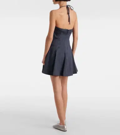 Staud Leone linen-blend denim minidress | Thumbnail 2