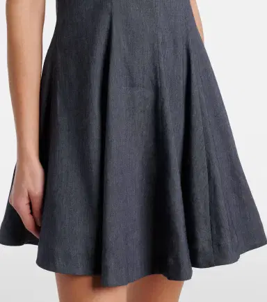 Staud Leone linen-blend denim minidress | Thumbnail 4