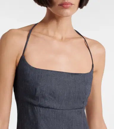 Staud Leone linen-blend denim minidress | Thumbnail 5
