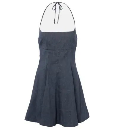 Staud Leone linen-blend denim minidress | Thumbnail 1