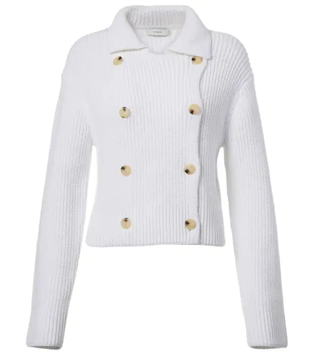 Vince Double-breasted cotton-blend jacket