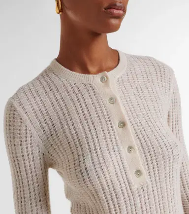 Vince Ribbed-knit cashmere and silk Henley shirt | Thumbnail 4