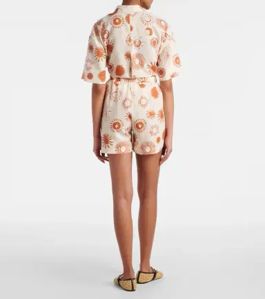 ASCENO Dallas printed linen and cotton shorts | Thumbnail 3