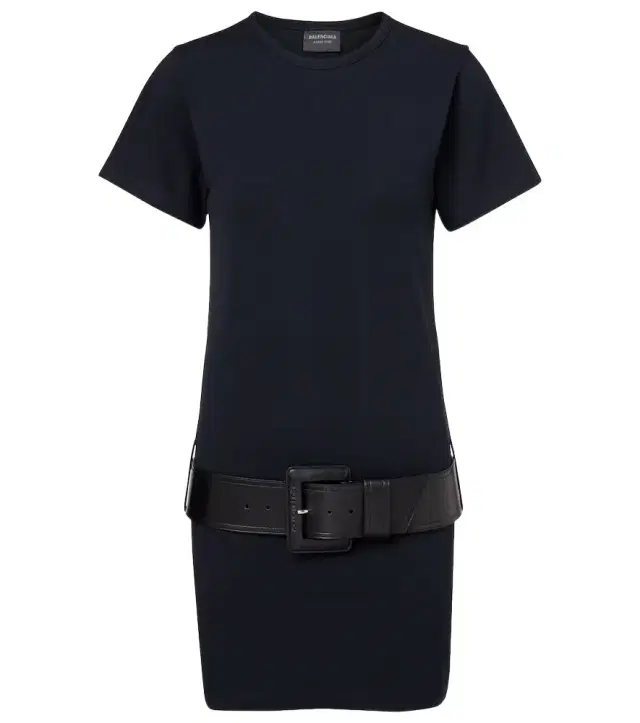 Balenciaga Belted cotton-blend jersey minidress