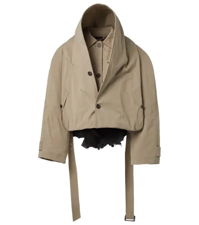 Deconstructed cotton twill trench coat