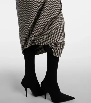 Balenciaga Twisted houndstooth wool pencil skirt | Thumbnail 5