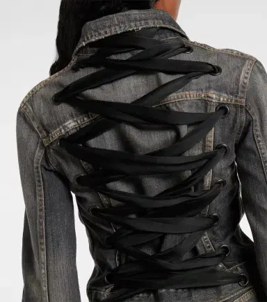 Balenciaga Lace-up denim jacket | Thumbnail 2 Balenciaga Lace-up denim jacket | Thumbnail 2