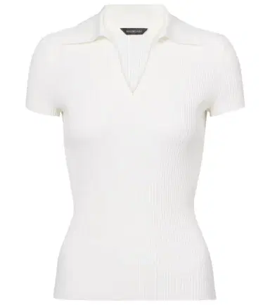 Balenciaga Ribbed-knit wool-blend polo sweater | Thumbnail 1