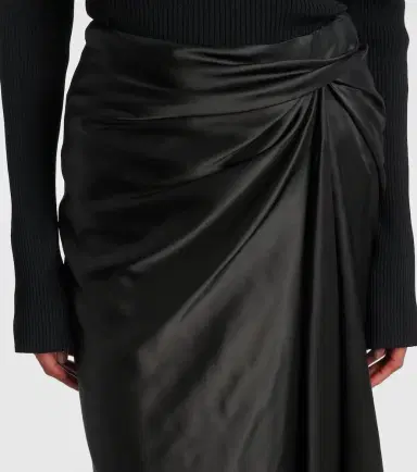 Balenciaga Draped twill midi skirt | Thumbnail 4