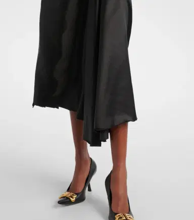 Balenciaga Draped twill midi skirt | Thumbnail 5