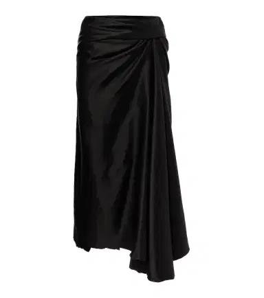 Balenciaga Draped twill midi skirt | Thumbnail 1