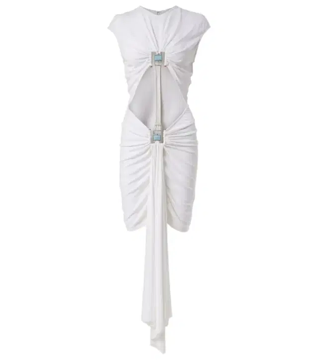 Christopher Esber Cutout gathered jersey minidress
