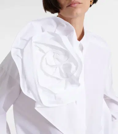 Dorothee Schumacher Floral-appliqué cotton-blend poplin shirt | Thumbnail 2