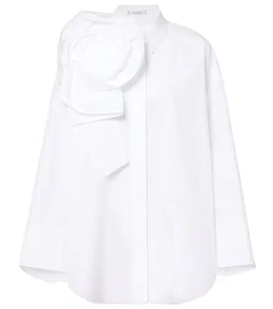 Dorothee Schumacher Floral-appliqué cotton-blend poplin shirt | Thumbnail 1