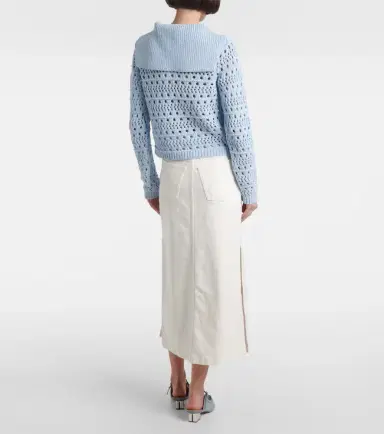 Ganni Open-knit cotton-blend cardigan | Thumbnail 4
