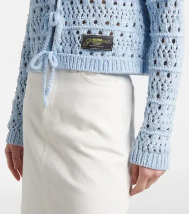 Ganni Open-knit cotton-blend cardigan | Thumbnail 5