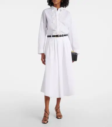 Dorothee Schumacher Lace-trimmed cotton-blend poplin blouse | Thumbnail 4