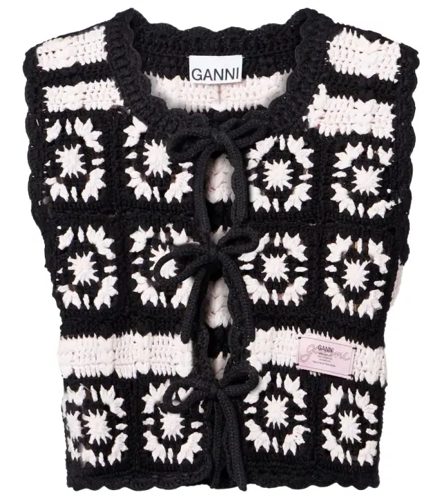 Ganni Cotton crochet vest