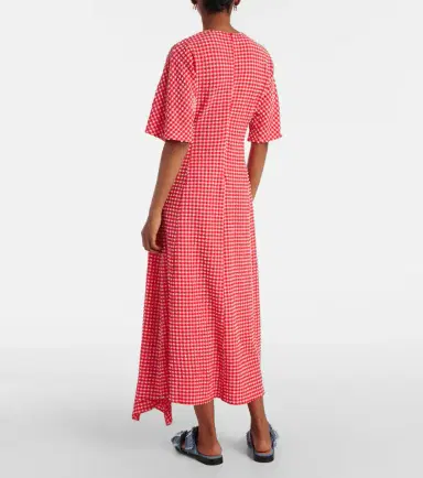 Ganni Seersucker midi dress | Thumbnail 2