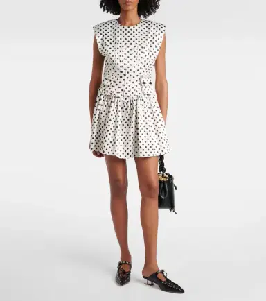 Ganni Polka-dot satin corset dress | Thumbnail 3