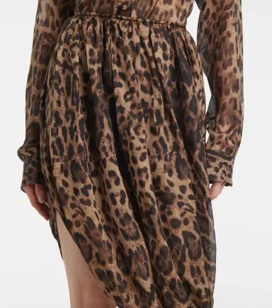 Jacques Wei Leopard-print chiffon midi skirt | Thumbnail 4