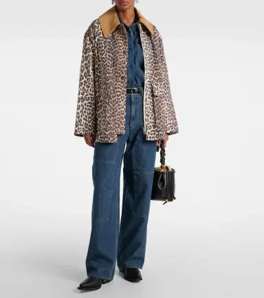 Ganni Leopard-print canvas jacket | Thumbnail 2