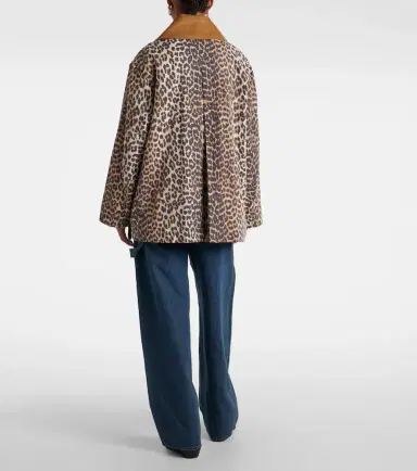 Ganni Leopard-print canvas jacket | Thumbnail 4
