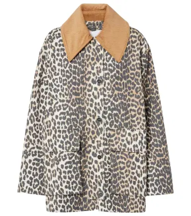 Ganni Leopard-print canvas jacket | Thumbnail 1