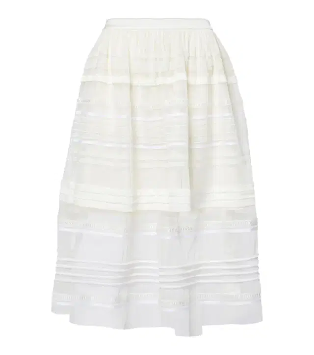 Xu Zhi Gathered lace and tulle midi skirt