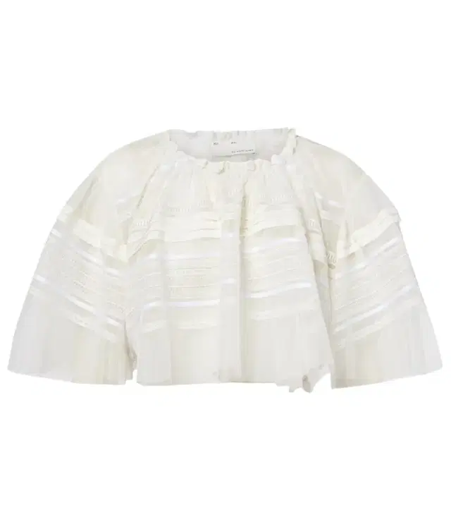 Xu Zhi Gathered lace and tulle crop top